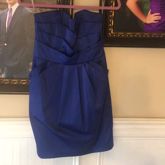 Blue short party Dress, EUC, - Picture 3 of 4